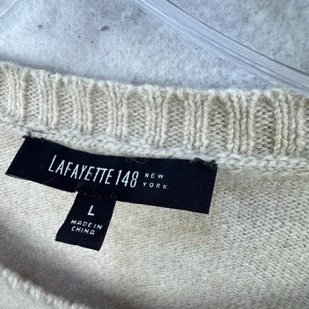 Lafayette 148 Sweater Womens Large‎ Cashmere Quiet Luxury Minimalist Capsule